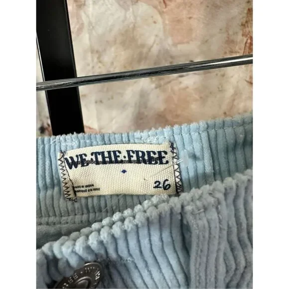 Free People We The Free Good Luck Mid-Rise Cord Barrel Jeans Size 26 - Picture 5 of 5